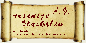 Arsenije Vlaškalin vizit kartica